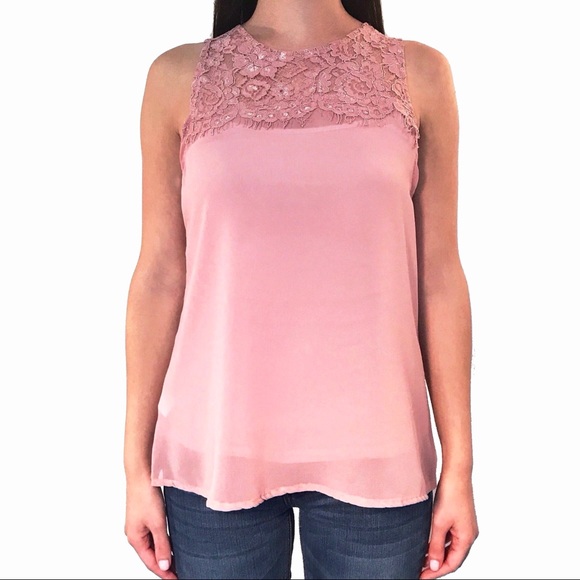Blushing Pink Sheer Lace Top - Picture 2 of 6